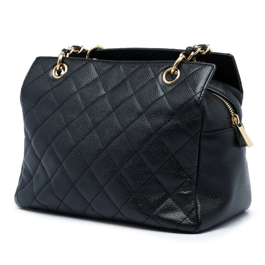 Chanel Petite Caviar Timeless Tote Black Leather Very good - Back View