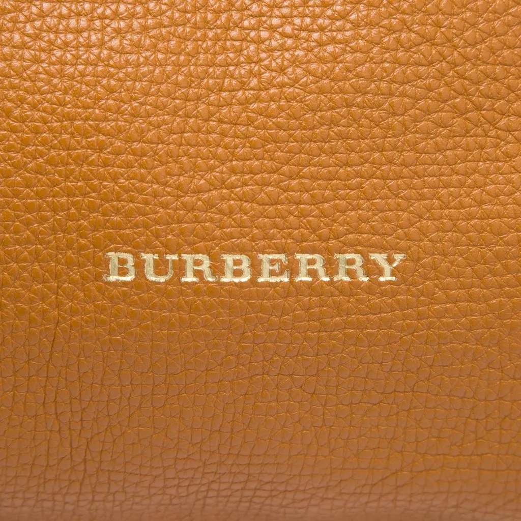 Burberry Small Derby Calfskin and House Check Canvas Canterbury Tote Brown Leather Good - Box View