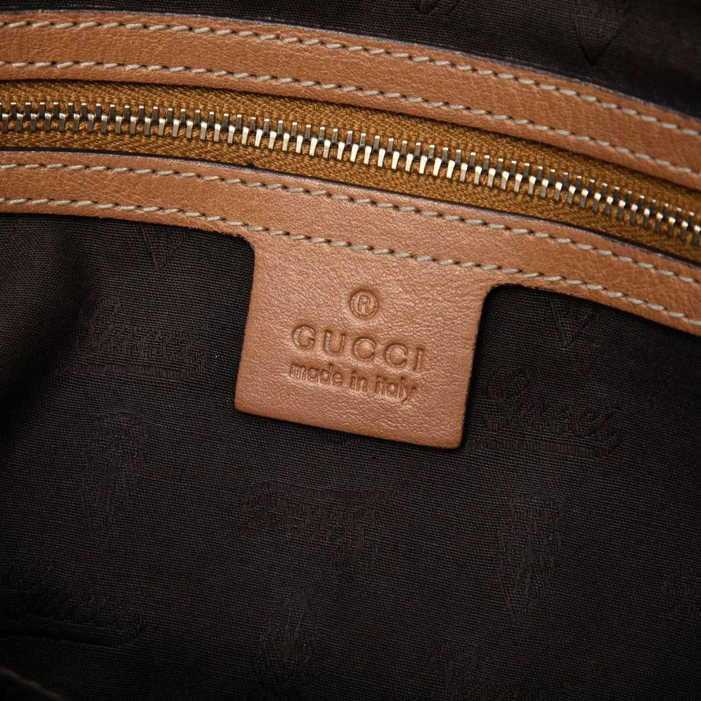 Gucci Medium GG Canvas Charm Dome Satchel Beige Very good - Box View