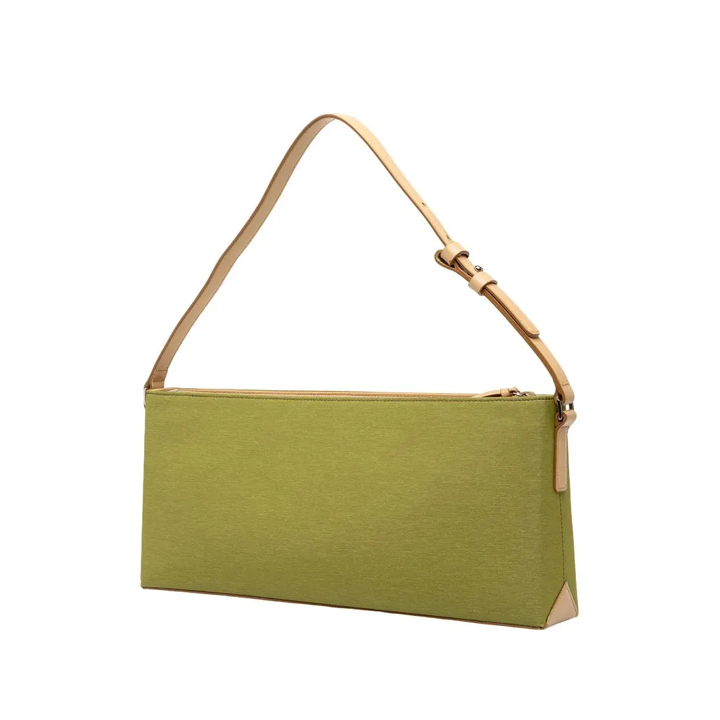 Burberry Stitched Supernova Check Satin Shoulder Bag Green Satin Very good - Back View