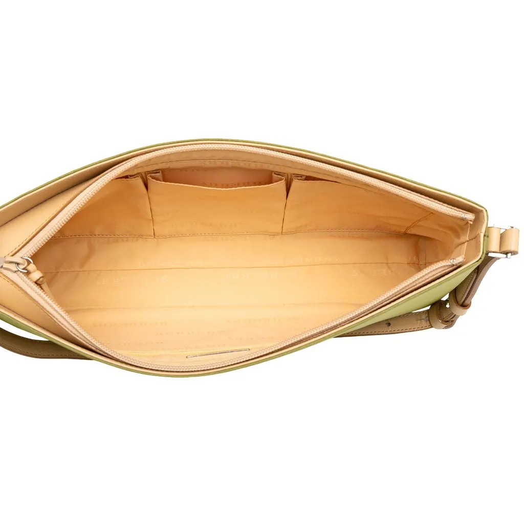 Burberry Stitched Supernova Check Satin Shoulder Bag Green Satin Very good - Model View