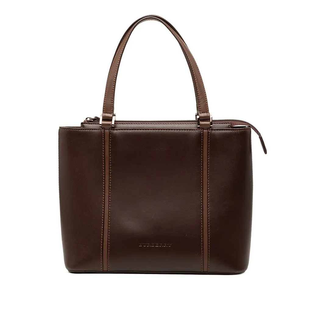 Burberry Leather Handbag Brown Leather Very good - Front View