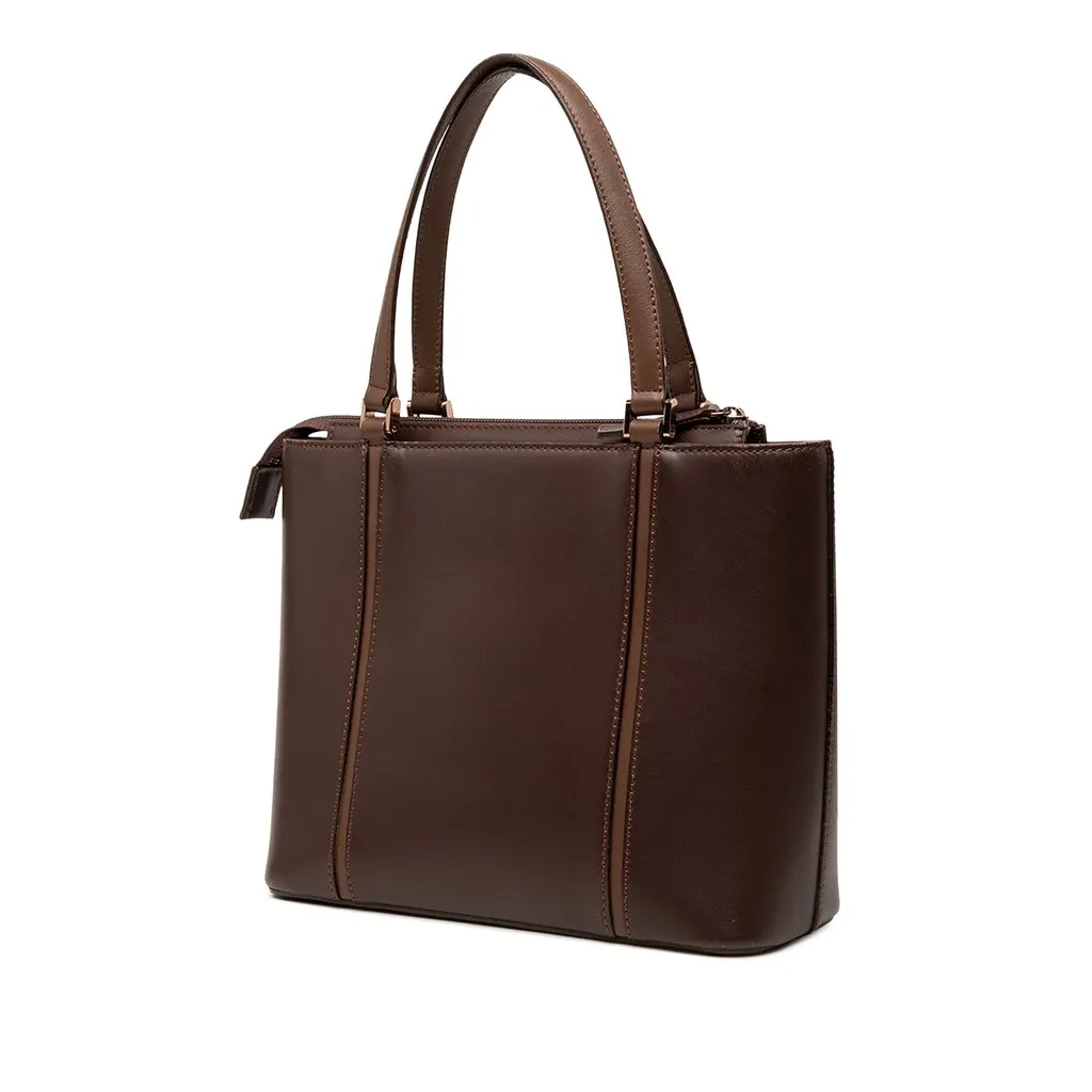 Burberry Leather Handbag Brown Leather Very good - Back View