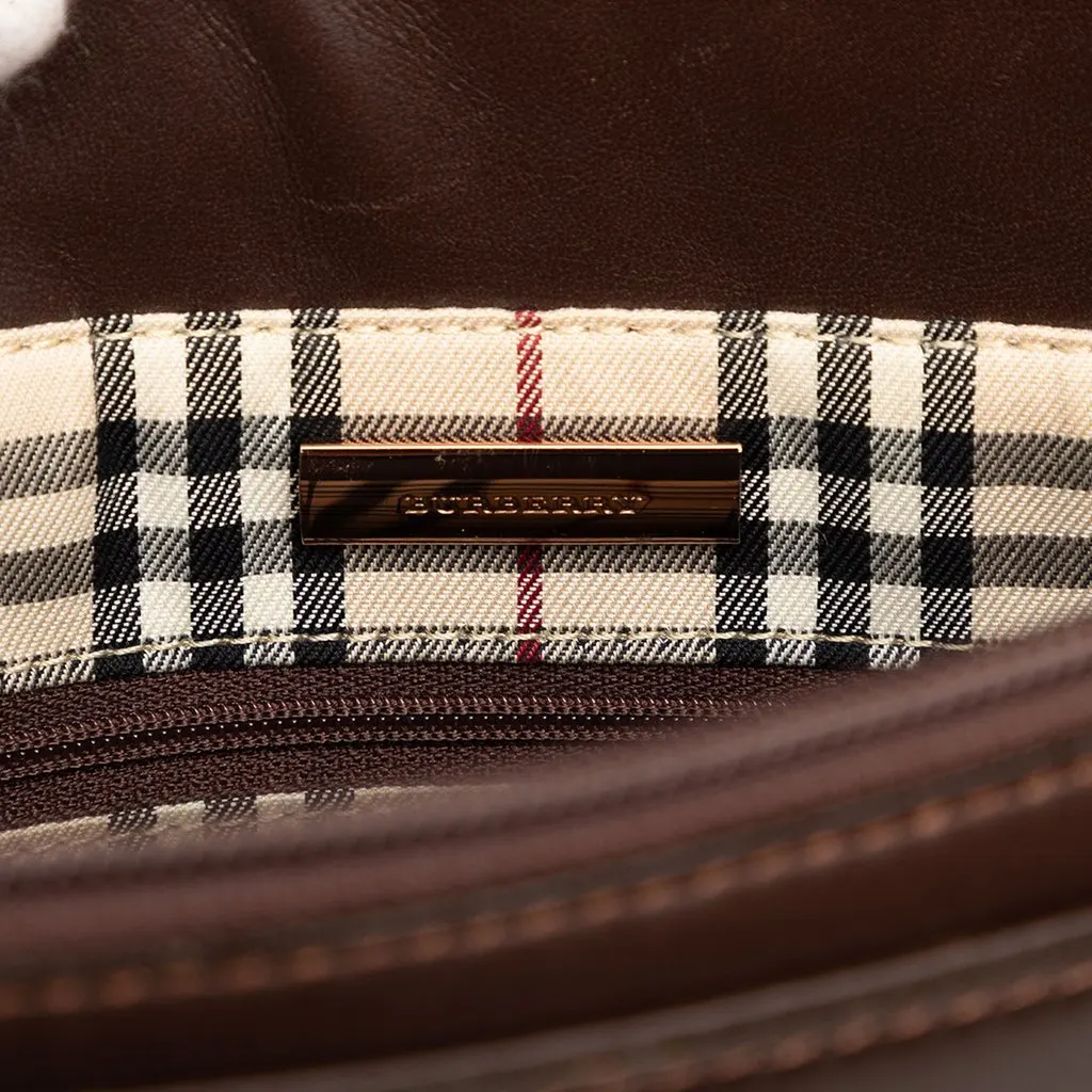 Burberry Leather Handbag Brown Leather Very good - Box View