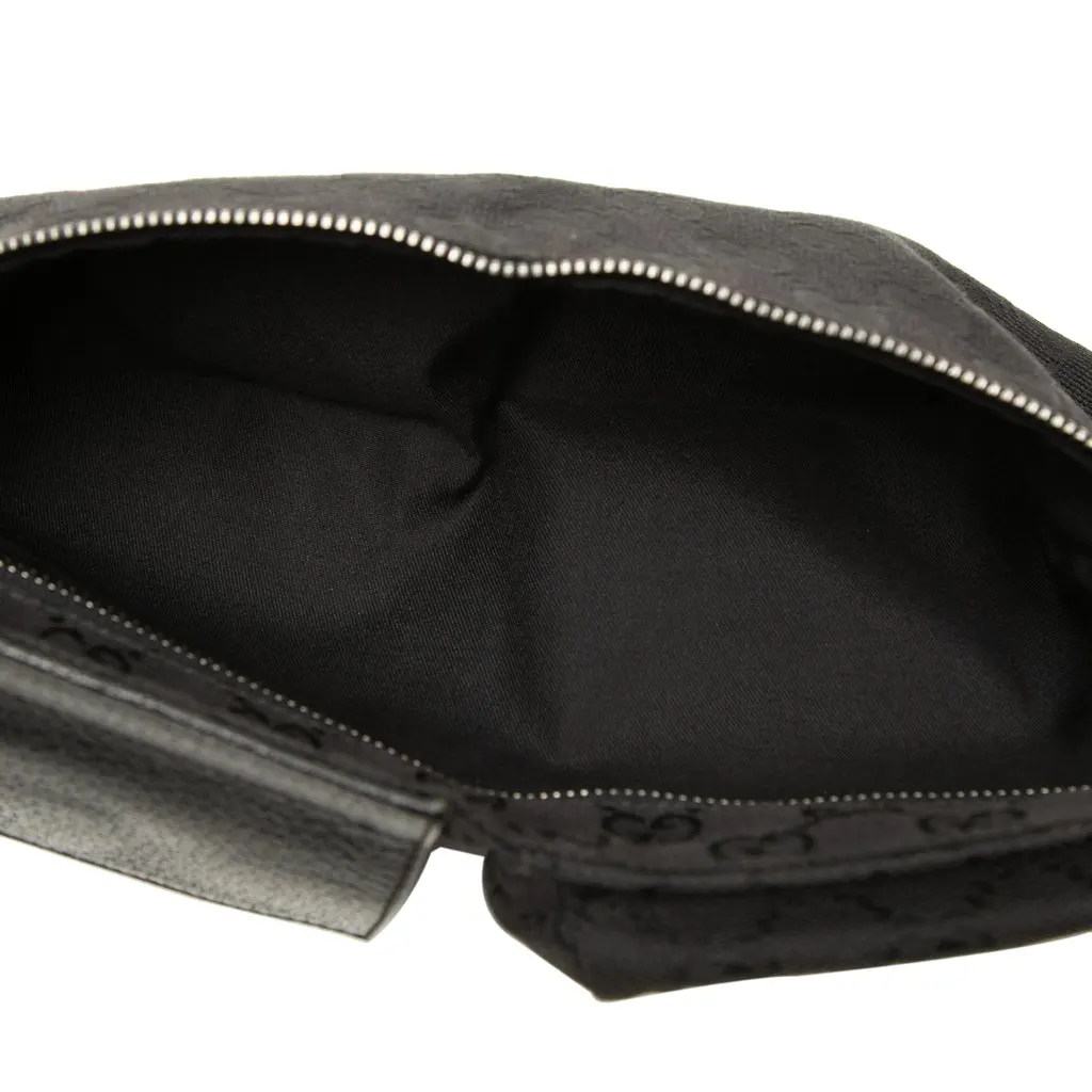 Gucci GG Canvas Double Pocket Belt Bag Black Very good - Model View