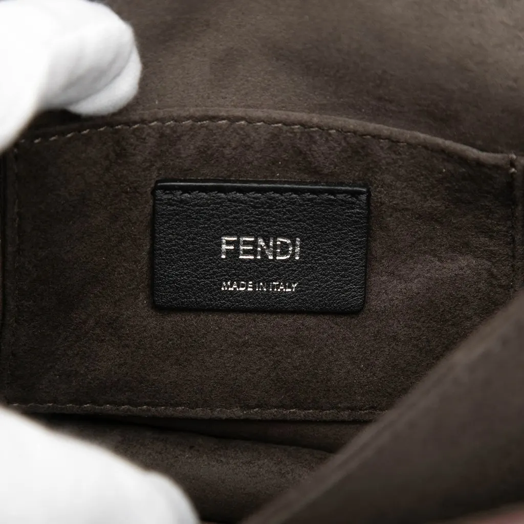 Fendi Mini Scalloped Metallic Studded Leather Kan I Crossbody Gold Leather Very good - Box View