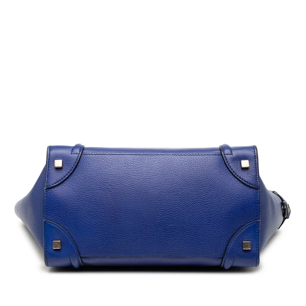 Celine Mini Calfskin Luggage Tote Blue Leather Very good - Inside View