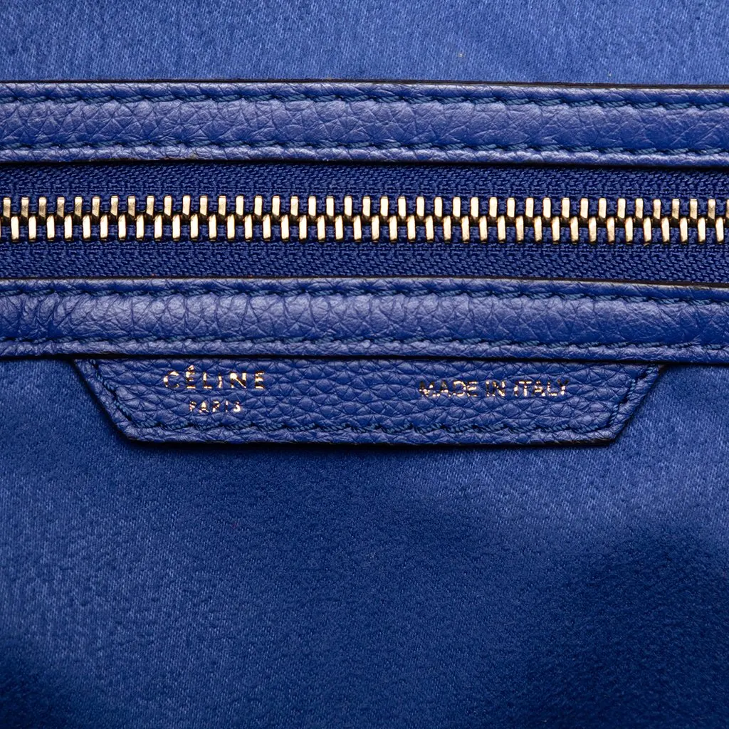 Celine Mini Calfskin Luggage Tote Blue Leather Very good - Box View