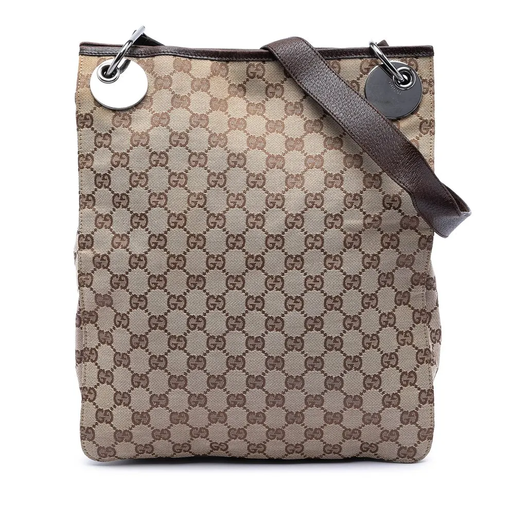 Gucci GG Canvas Eclipse Crossbody Beige Very good - Front View