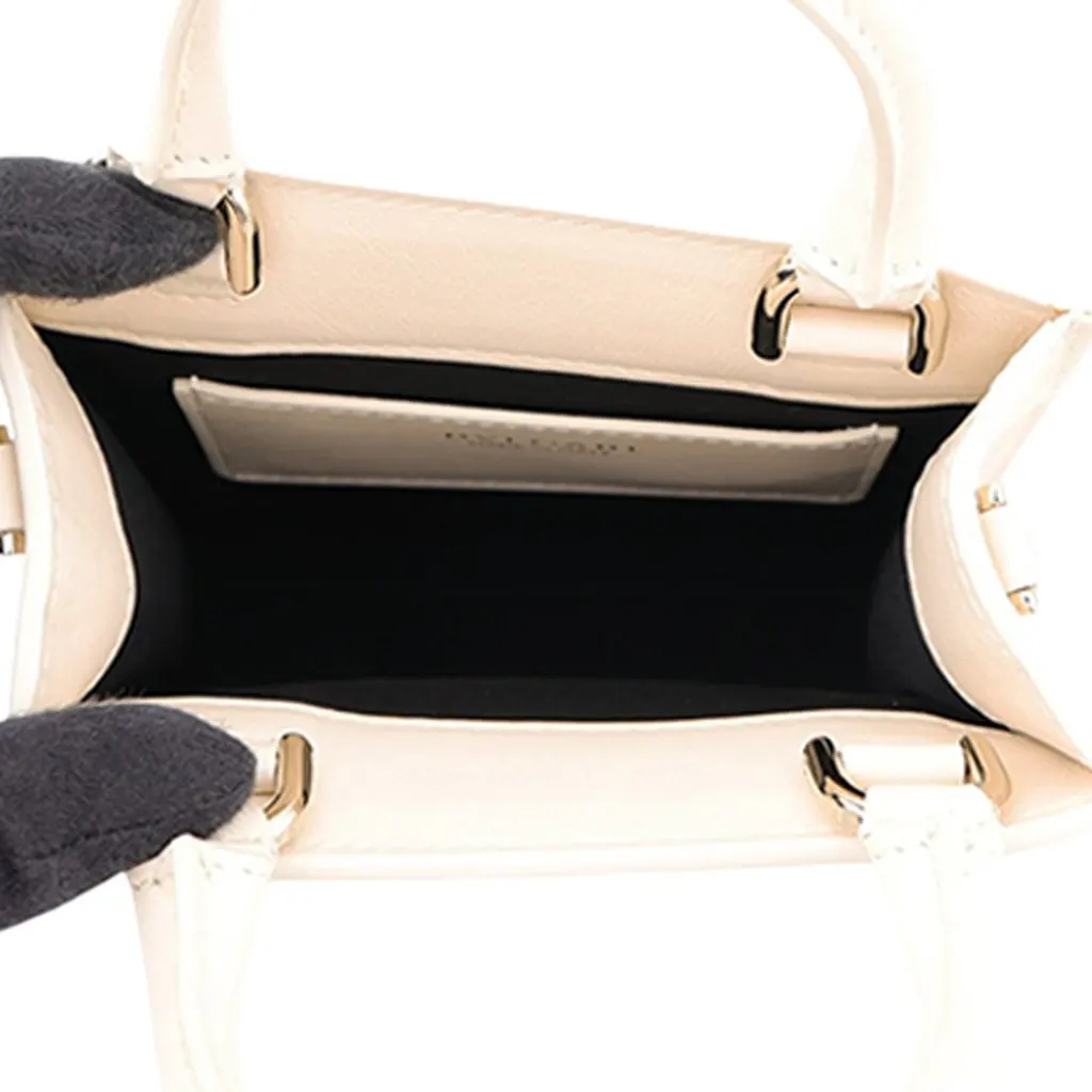 Bvlgari Mini Embossed Leather Logo Infinitum Satchel White Leather Very good - Model View