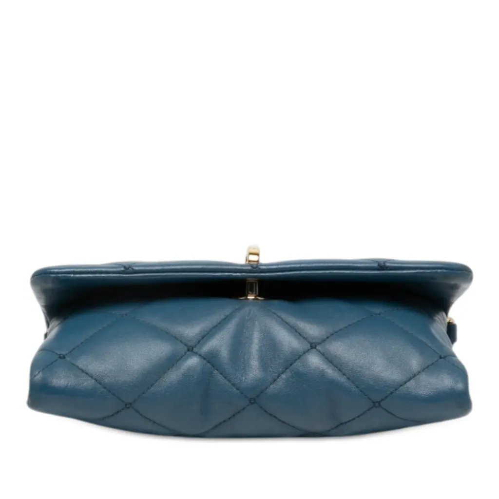 Dolce & Gabbana Quilted Leather Chain Crossbody Blue Leather Very good - Inside View
