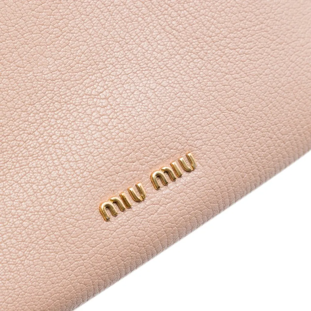 Miu Miu Mini Goatskin Madras Click Top Handle Bag Brown Leather Very good - Box View