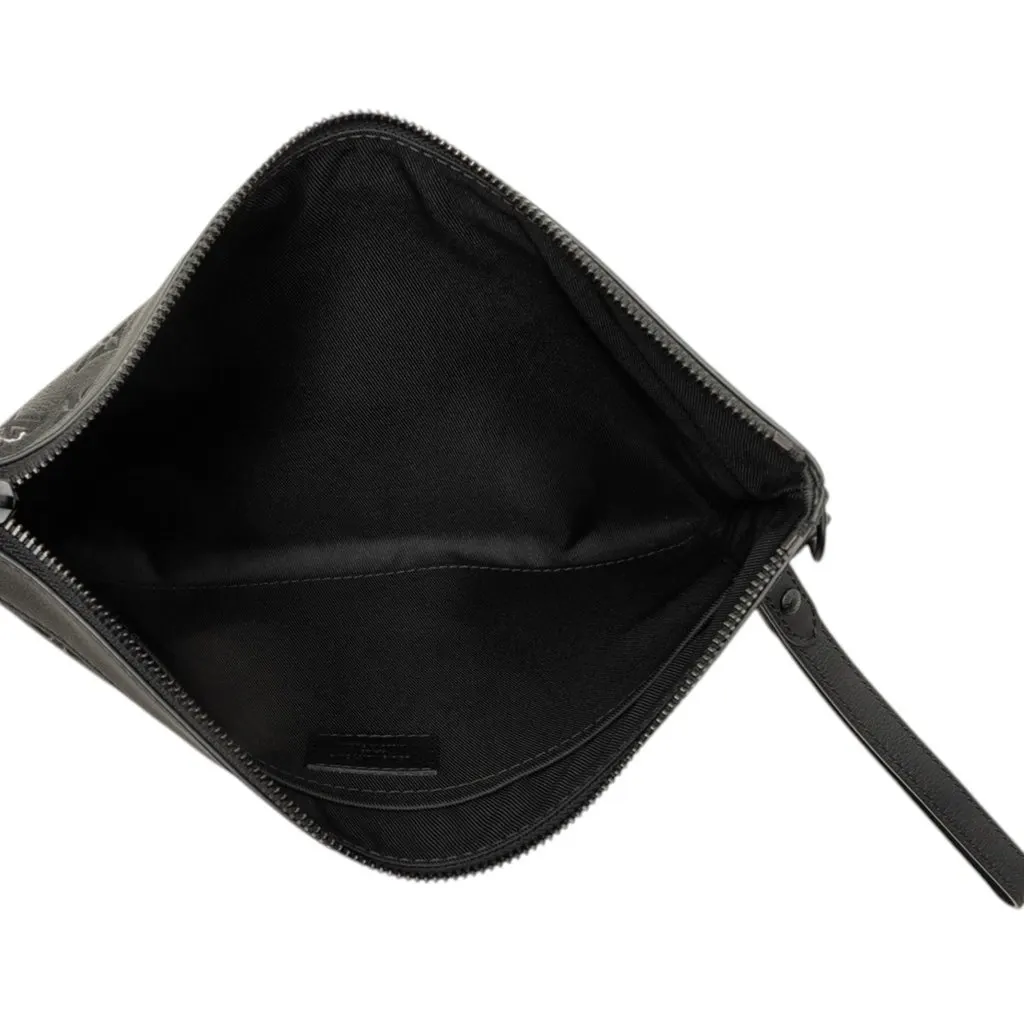 Louis Vuitton Monogram Shadow Pochette To Go Black Leather Very good - Model View
