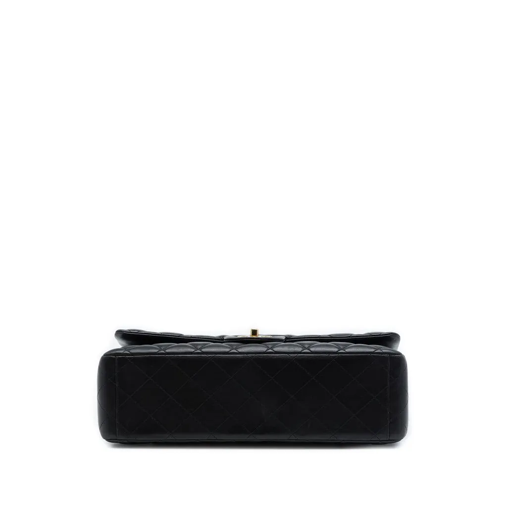 Chanel Maxi Classic Lambskin Double Flap Black Leather Very good - Inside View