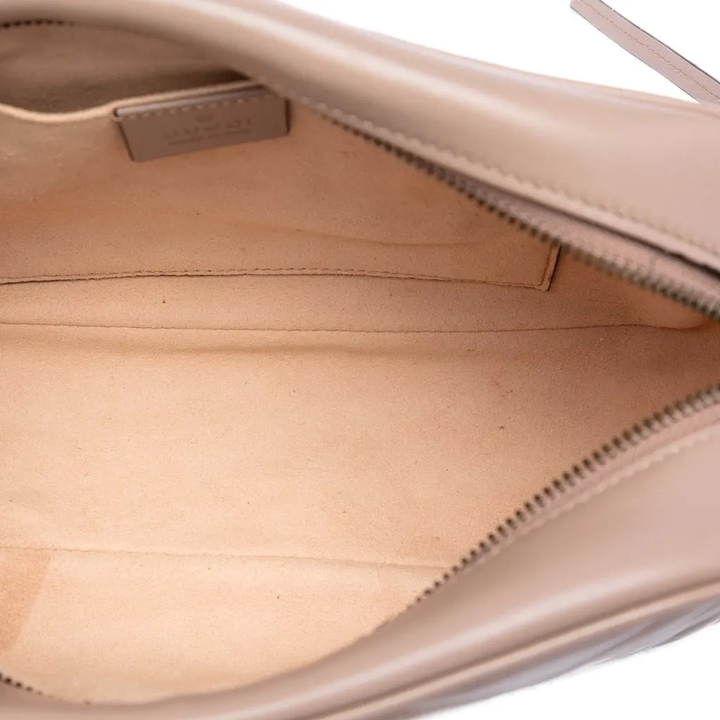 Gucci Small GG Marmont Matelasse Leather Crossbody Brown Leather Very good - Model View