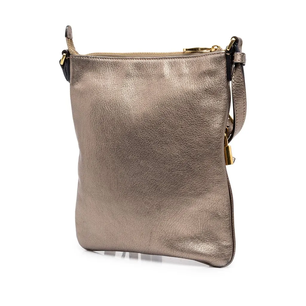 Loewe Metallic Leather Anagram Crossbody Gold Leather Very good - Back View