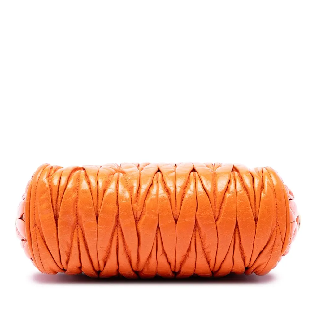 Miu Miu Matelasse Nappa Lux Charm Shoulder Bag Orange Leather Very good - Inside View