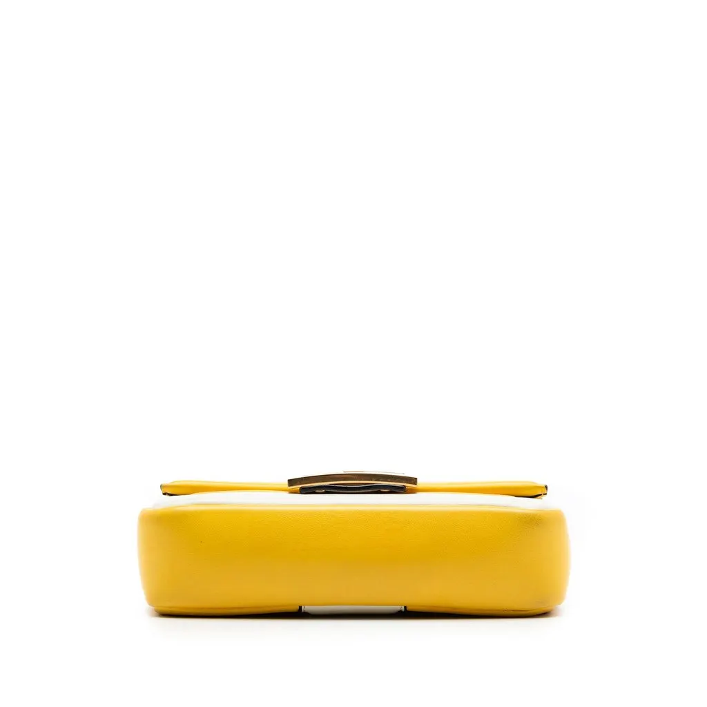 Fendi Mini Bicolor Nappa Apolo Chain Baguette Shoulder Bag Yellow Leather Very good - Inside View