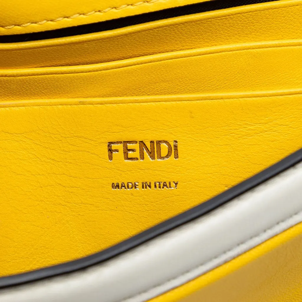 Fendi Mini Bicolor Nappa Apolo Chain Baguette Shoulder Bag Yellow Leather Very good - Box View