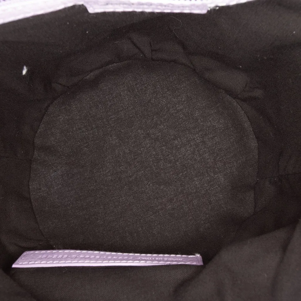 Balenciaga Lambskin Le Cagole Bucket Bag XS Purple Leather Never worn - Model View