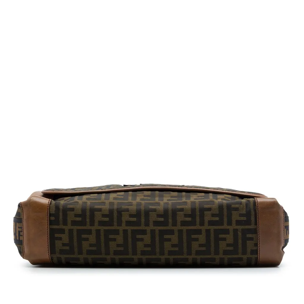 Fendi Zucca Canvas FF Messenger Bag Brown Canvas Good - Inside View
