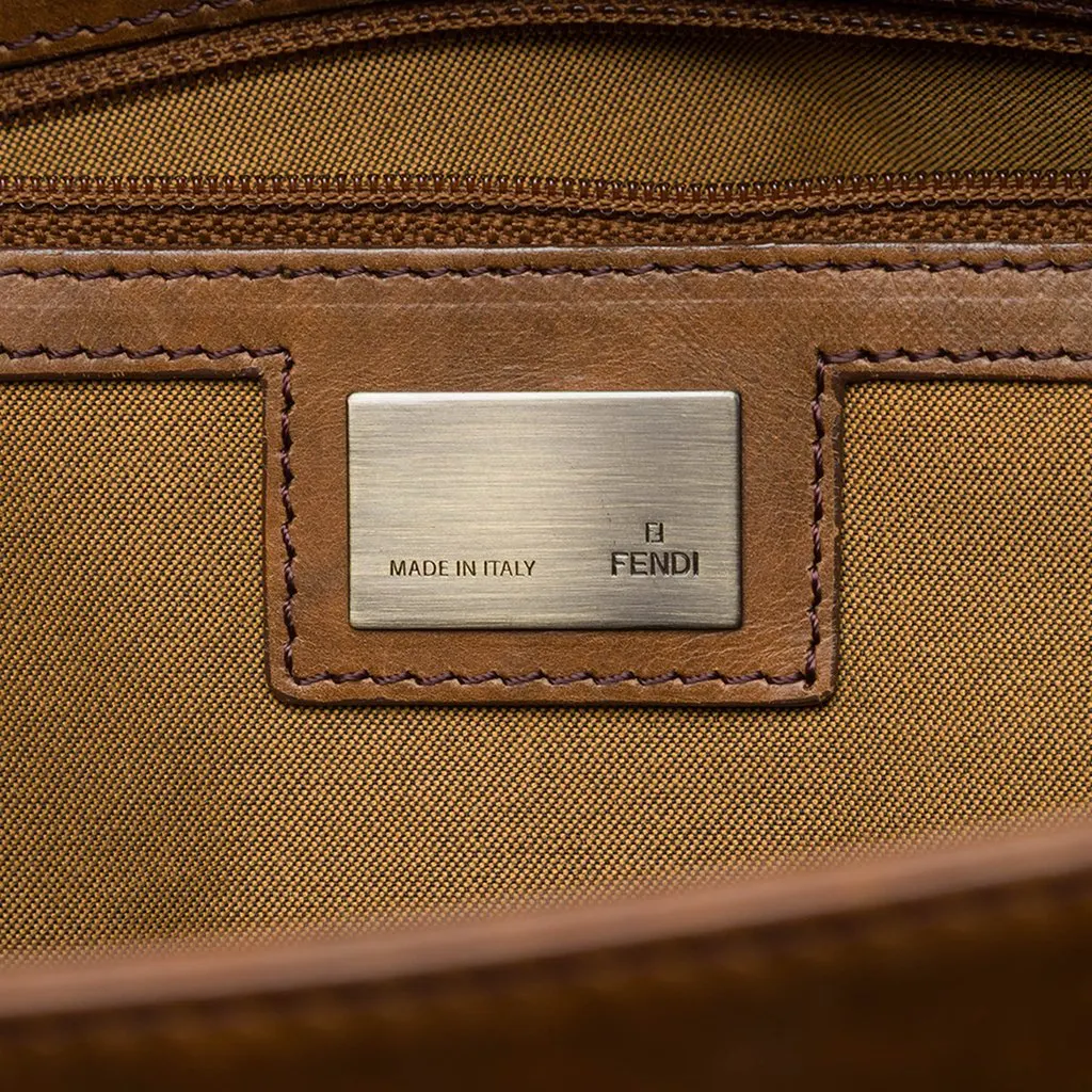 Fendi Zucca Canvas FF Messenger Bag Brown Canvas Good - Box View