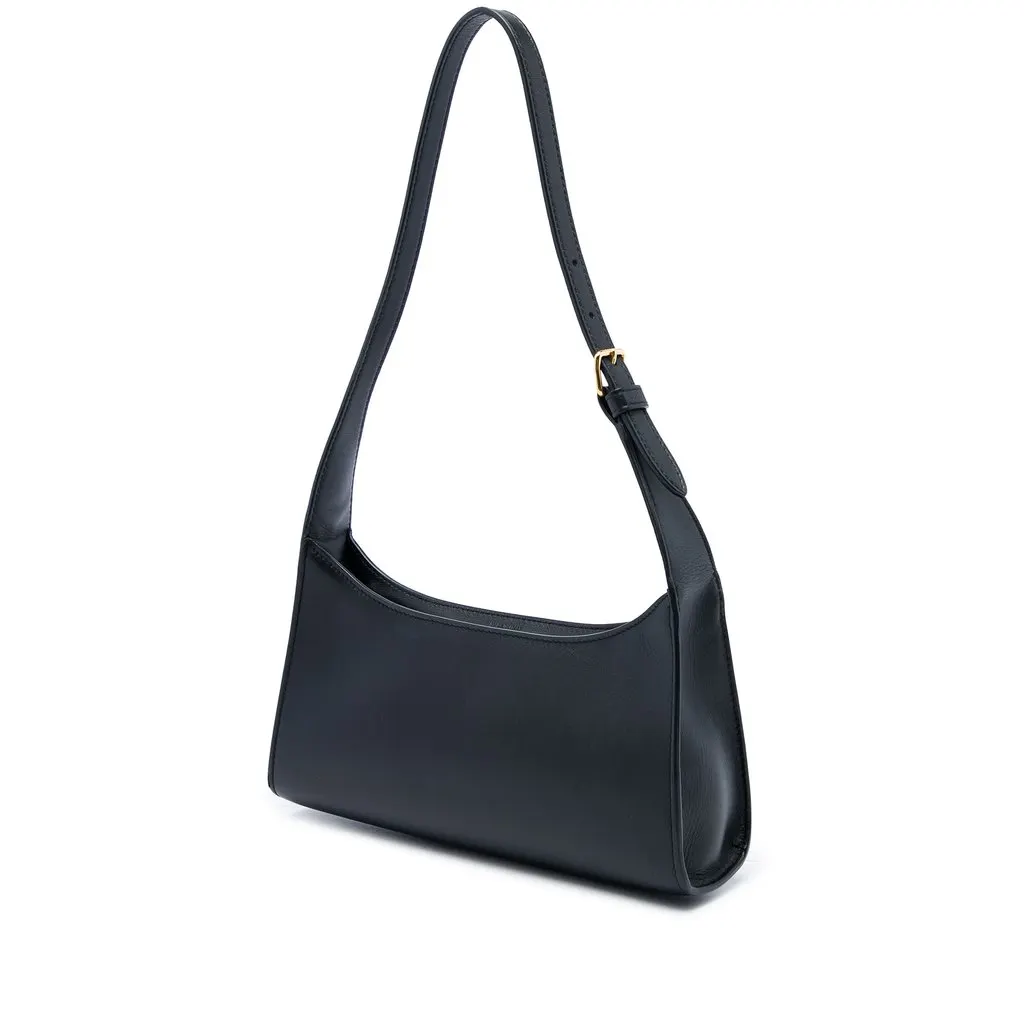 Celine Smooth Calfskin Cuir Triomphe Shoulder Bag Black Leather Good - Back View