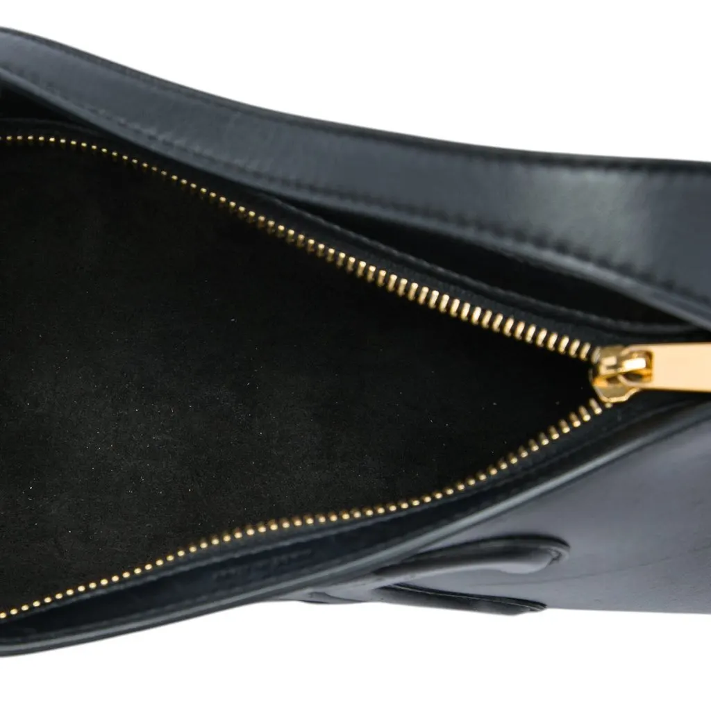Celine Smooth Calfskin Cuir Triomphe Shoulder Bag Black Leather Good - Model View