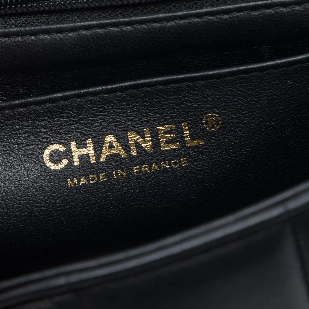 Chanel Mini Quilted Lambskin Resin Crystal Square Monacoco Flap Black Leather Very good - Box View