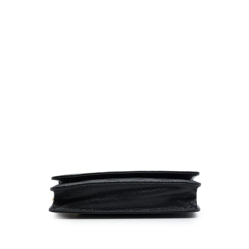 Chanel CC Quilted Caviar Wallet on Chain Black Leather Very good - Inside View