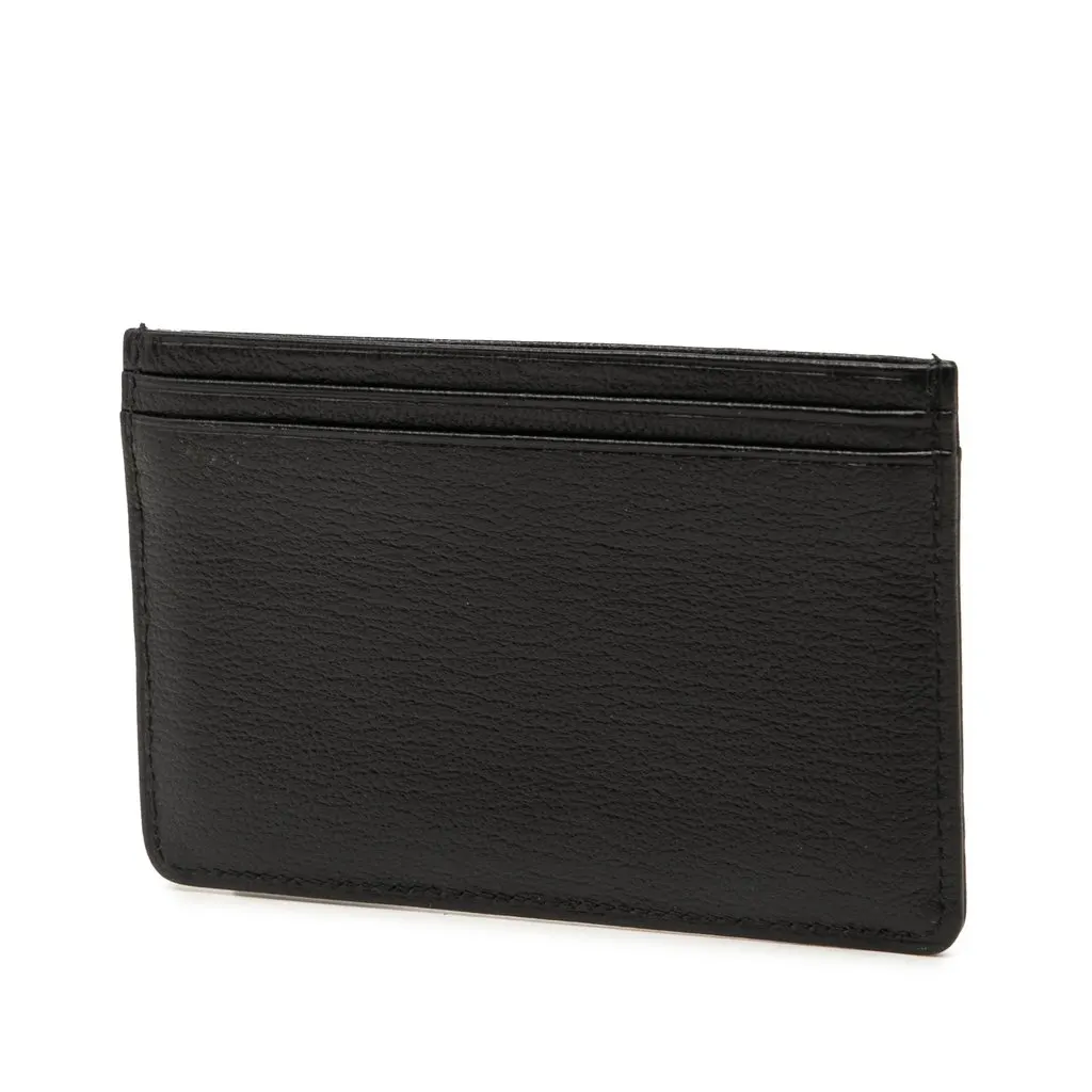 Chanel CC Grained Calfskin Card Holder Black Leather