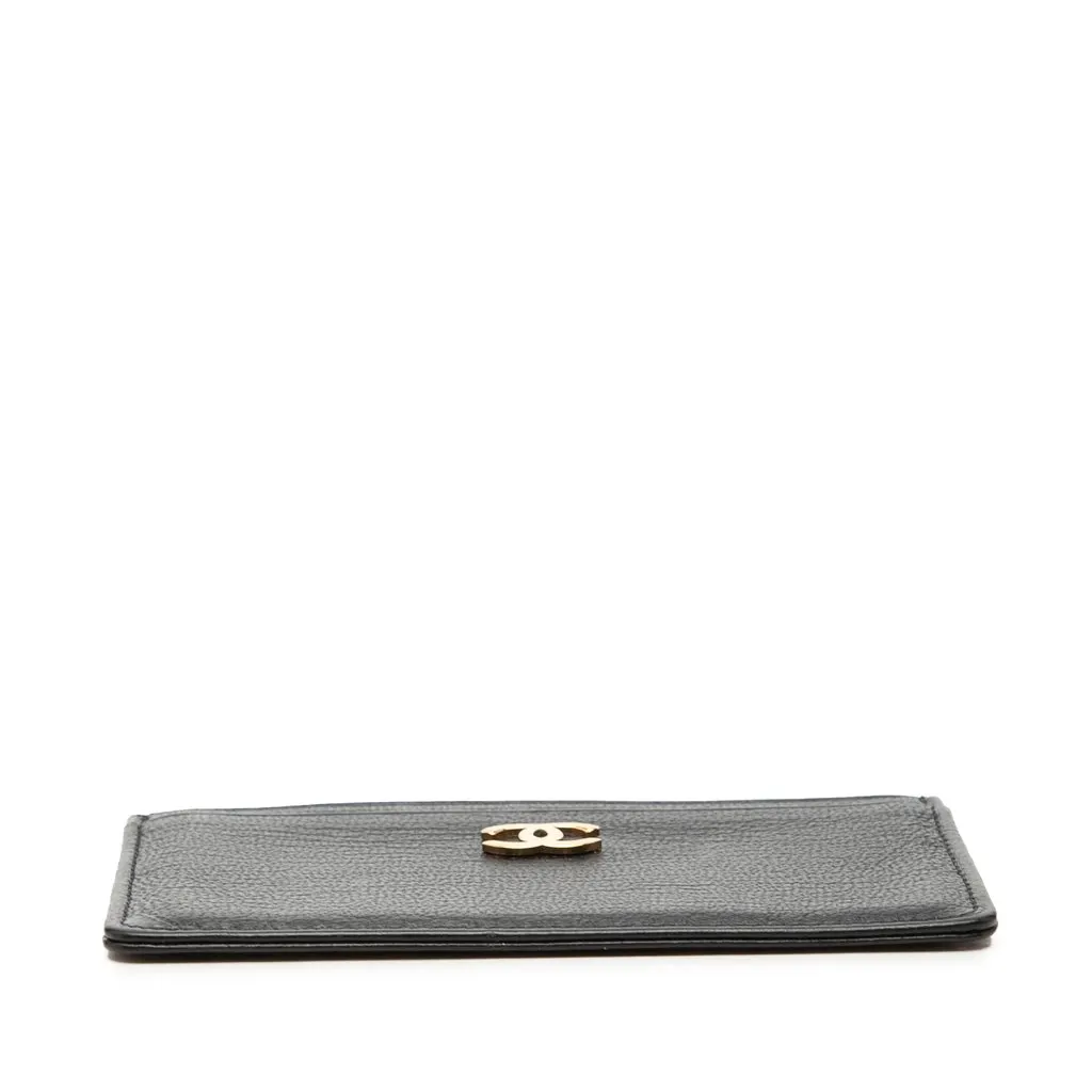 Chanel CC Grained Calfskin Card Holder Black Leather Very good - Inside View