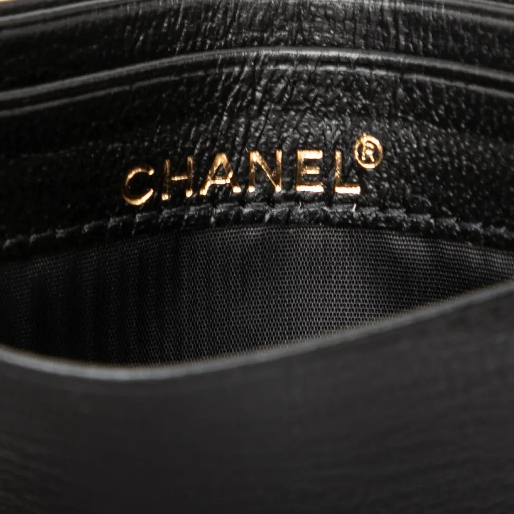 Chanel CC Grained Calfskin Card Holder Black Leather Very good - Box View
