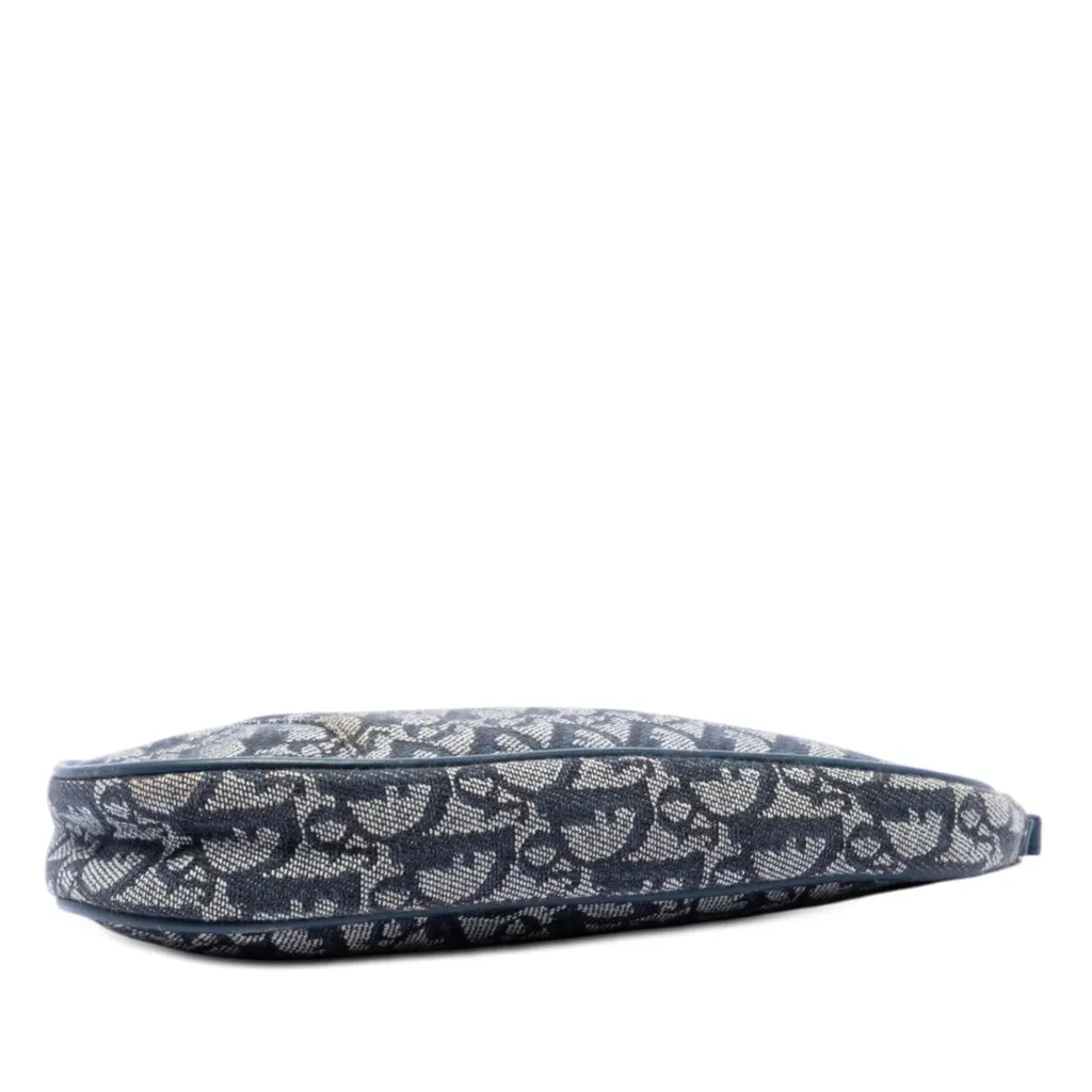 Dior Mini Diorissimo Canvas Saddle Pochette Blue Canvas Good - Inside View