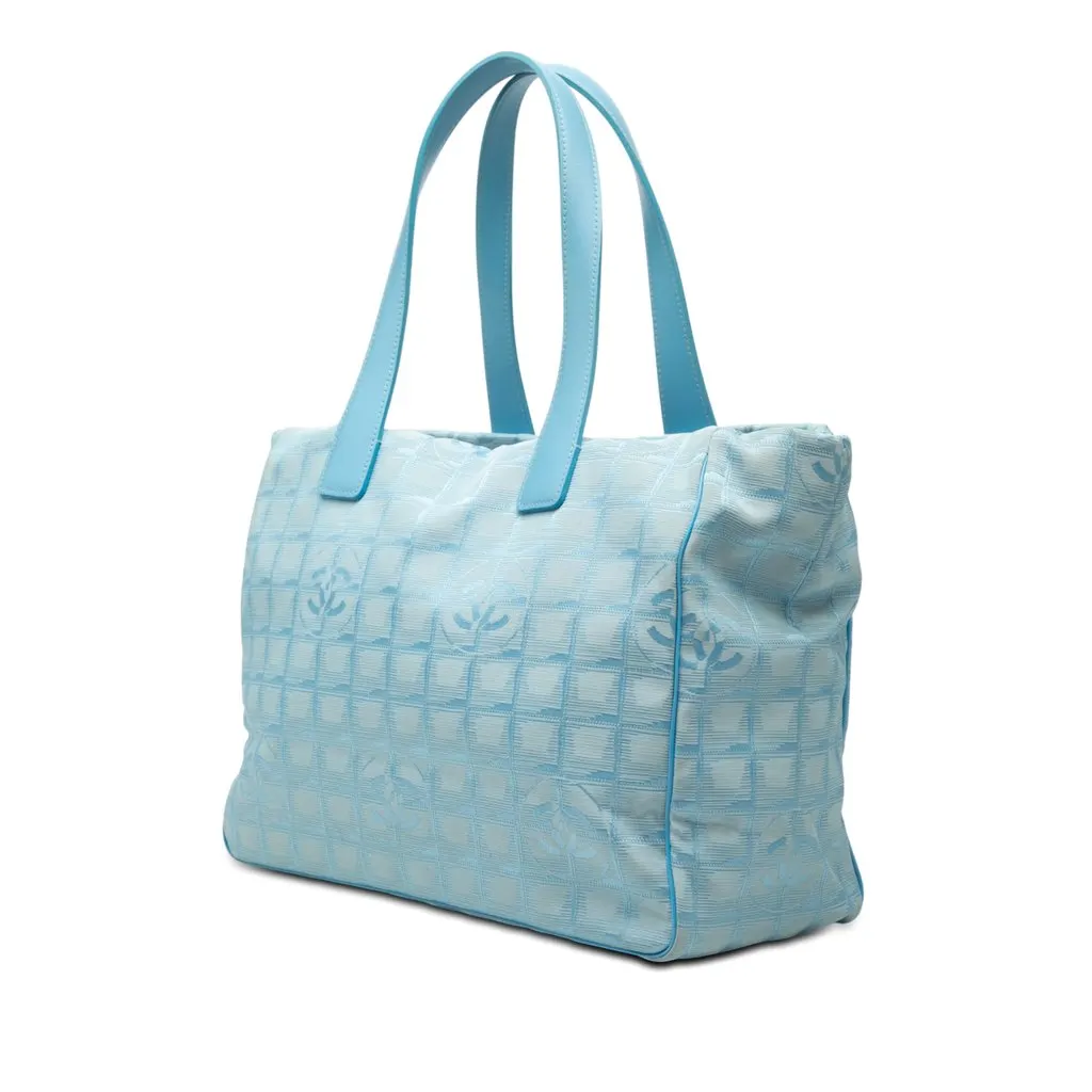Chanel New Travel Line Nylon Tote Blue Very good - Back View