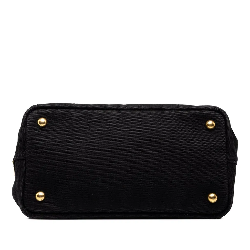 Prada Small Canvas Canapa Logo Tote Black Canvas Very good - Inside View