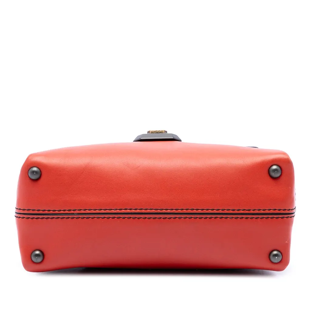 Bottega Veneta Mini Intrecciato Trimmed Nappa Piazza Top Handle Satchel Red Leather Very good - Inside View