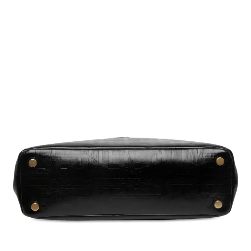Balmain Embossed Crackled Calfskin 1945 Soft Tote Black Leather Very good - Inside View