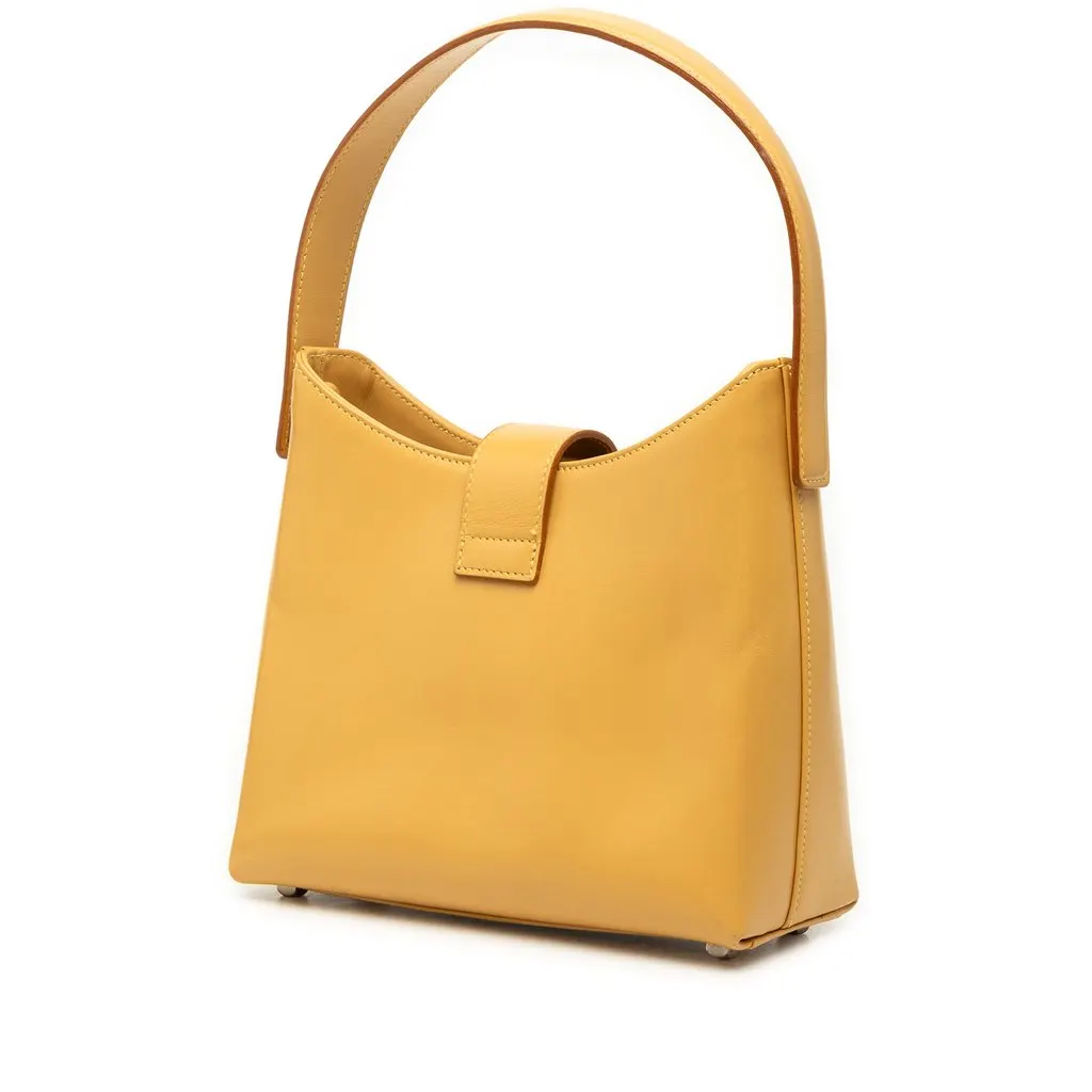 Ferragamo Leather Gancini Handbag Yellow Leather Very good - Back View