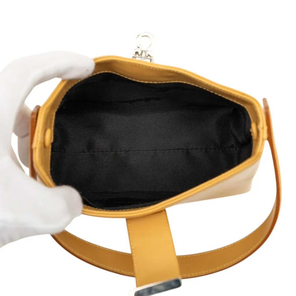 Ferragamo Leather Gancini Handbag Yellow Leather Very good - Model View