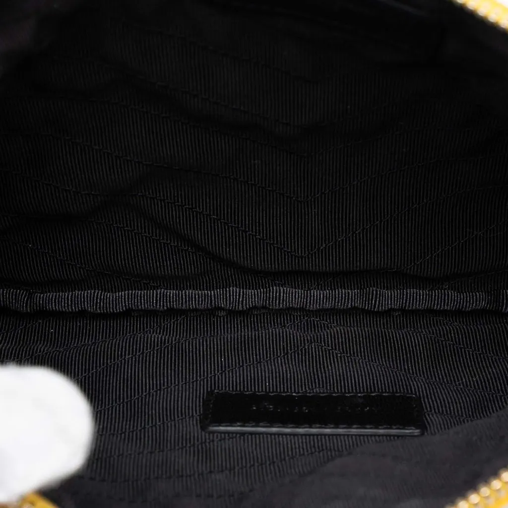Saint Laurent Chevron Leather Monogram Zip A5 Wristlet Pouch Yellow Leather Very good - Model View