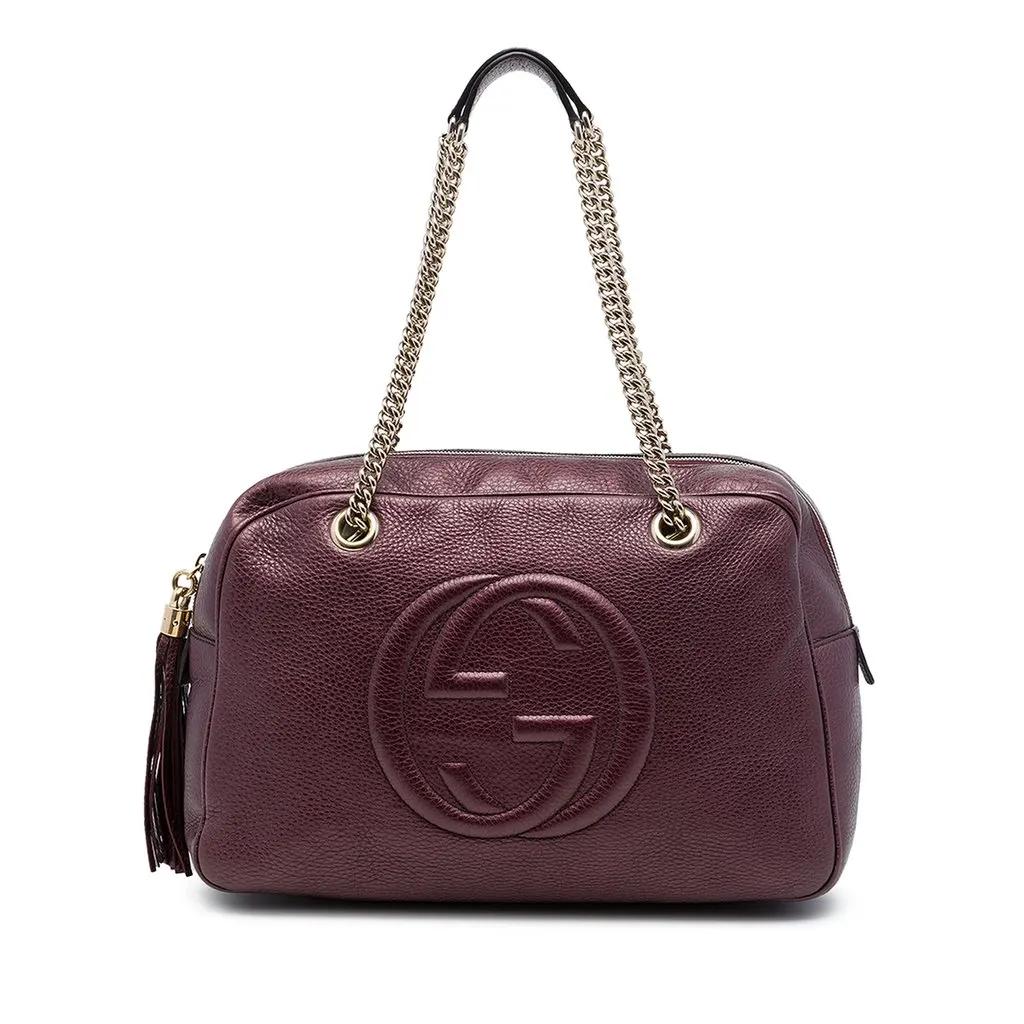 Gucci Metallic Leather Soho Chain Shoulder