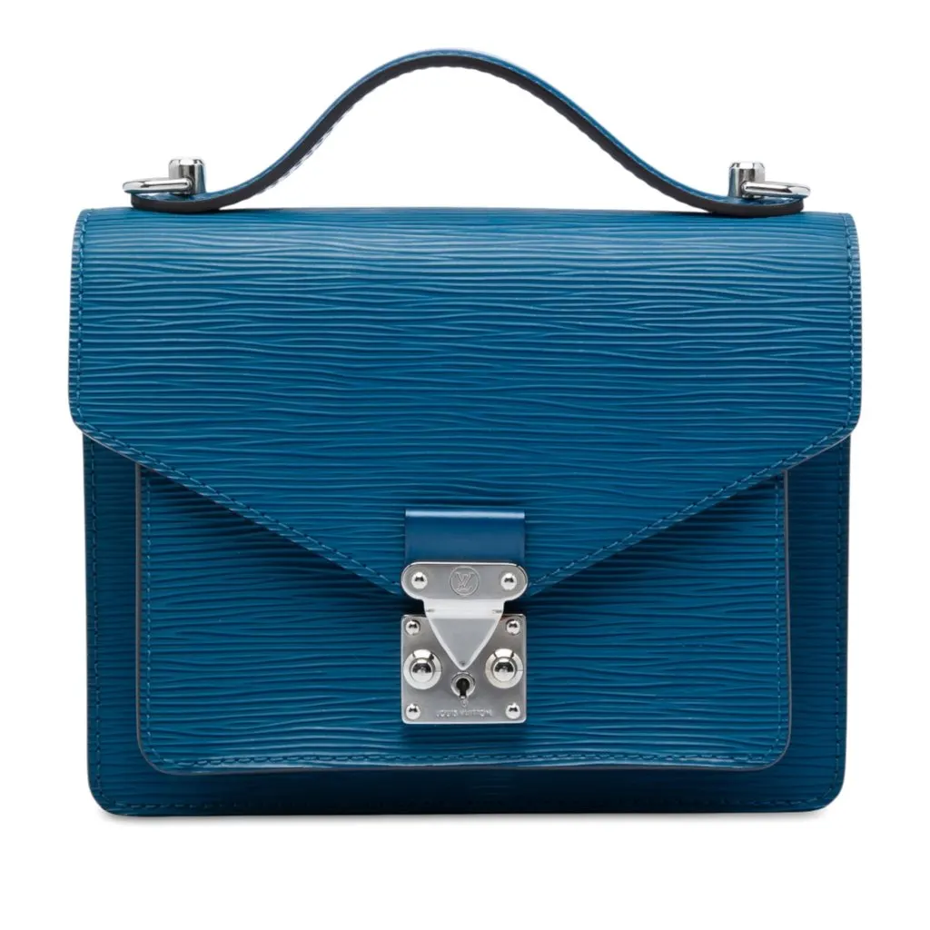 Louis Vuitton Epi Monceau BB Blue Leather Good - Front View
