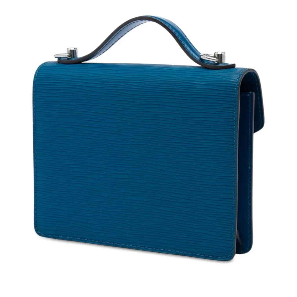 Louis Vuitton Epi Monceau BB Blue Leather Good - Back View