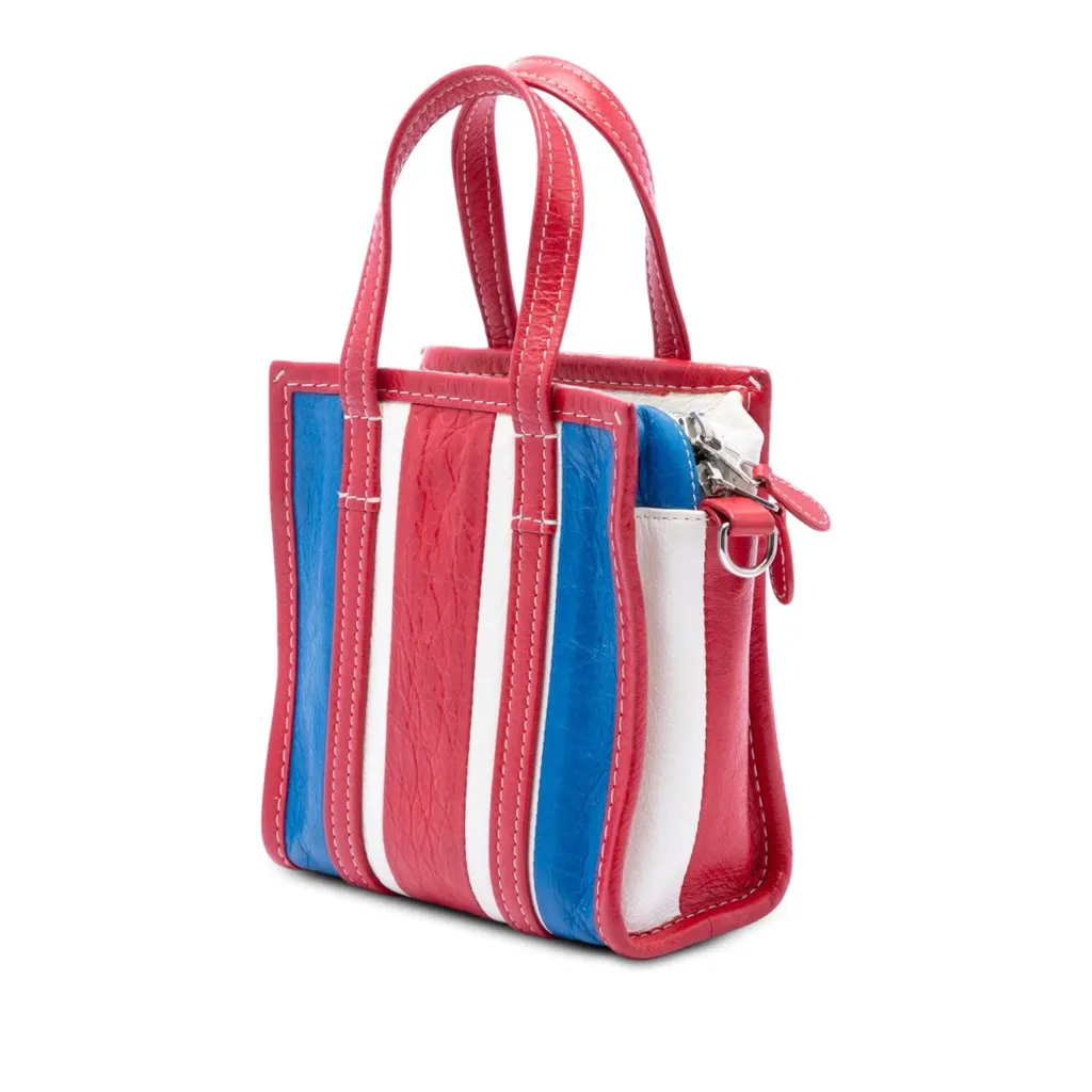 Balenciaga Lambskin Bazar Shopper Satchel XXS Red Leather Good - Back View