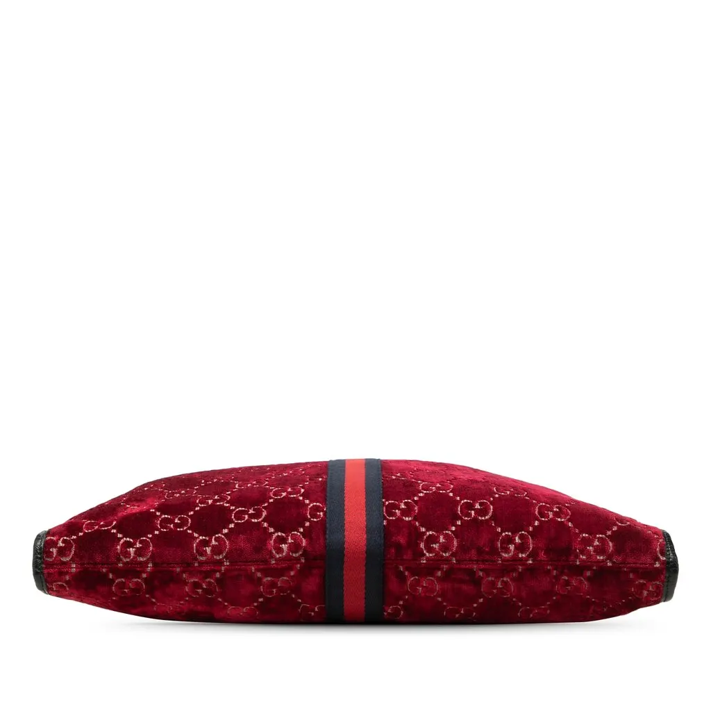 Gucci Large GG Velvet Web Rajah Tote Red Velvet Good - Inside View