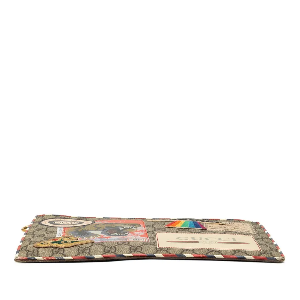 Gucci GG Supreme Courrier Clutch Beige Canvas Very good - Inside View