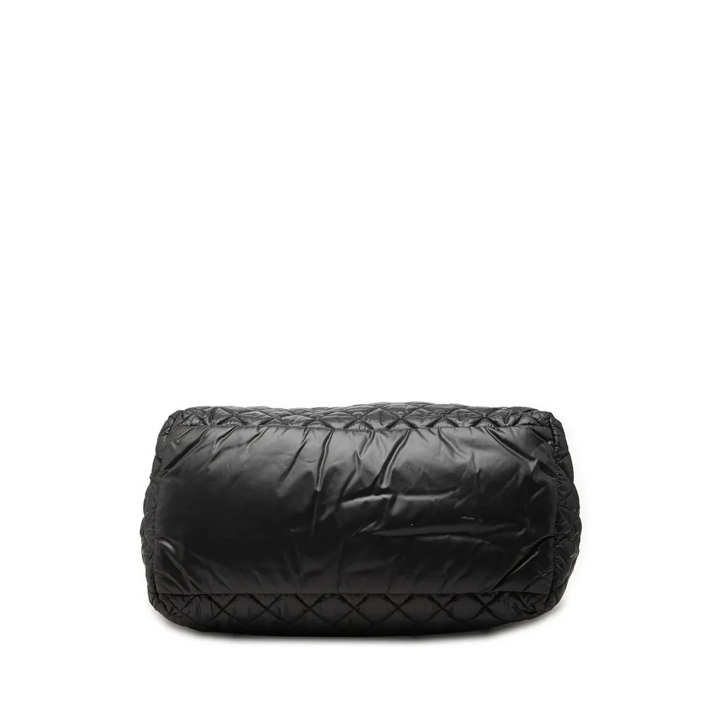 Chanel Large Quilted Nylon Reversible Coco Cocoon Tote Black Good - Inside View