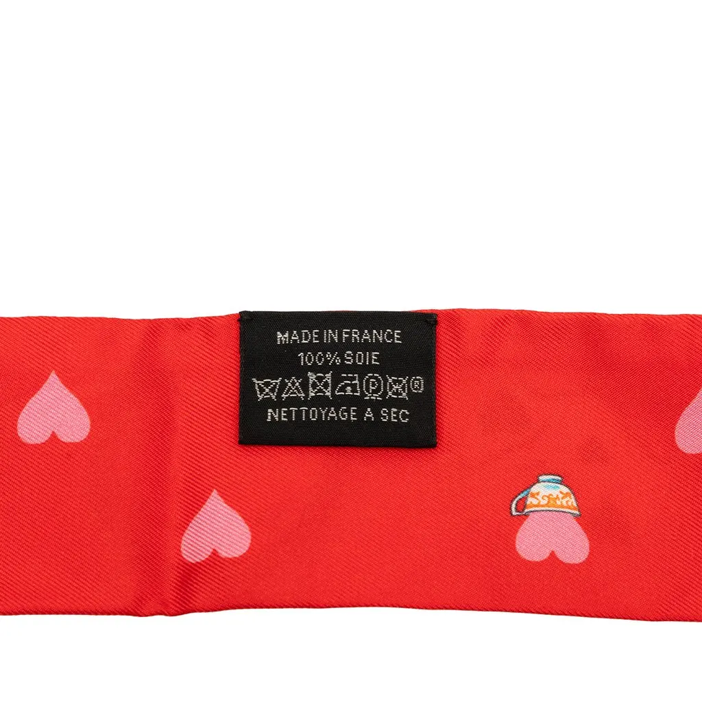 Hermès Tea Time Twilly Silk Scarf Red Silk Good - Back View