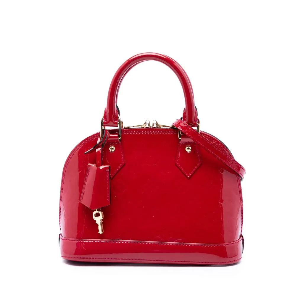 Louis Vuitton Monogram Vernis Alma BB Red Leather Very good - Front View